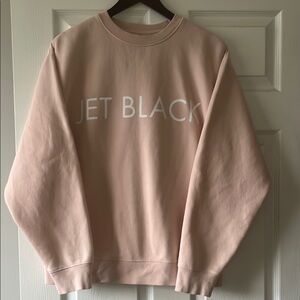 BRUNETTE THE LABEL | ‘Jet Black’ Light Pink Crewneck Sweater Sz M-L